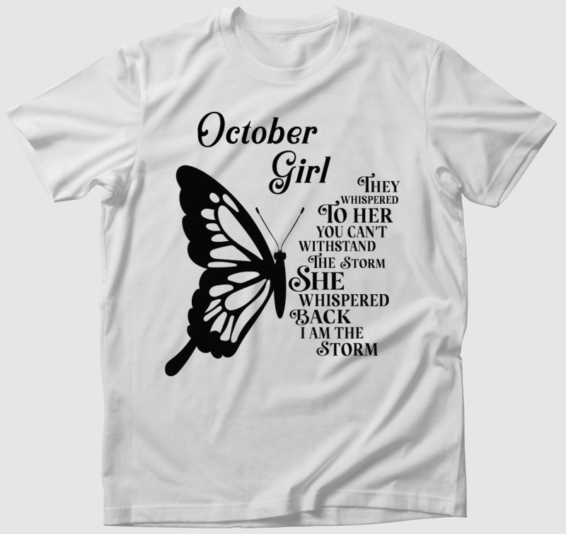 October Girl Butterfly póló