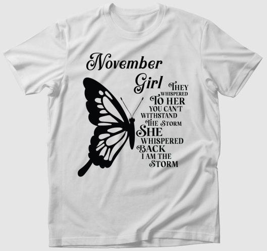 November Girl Butterfly póló