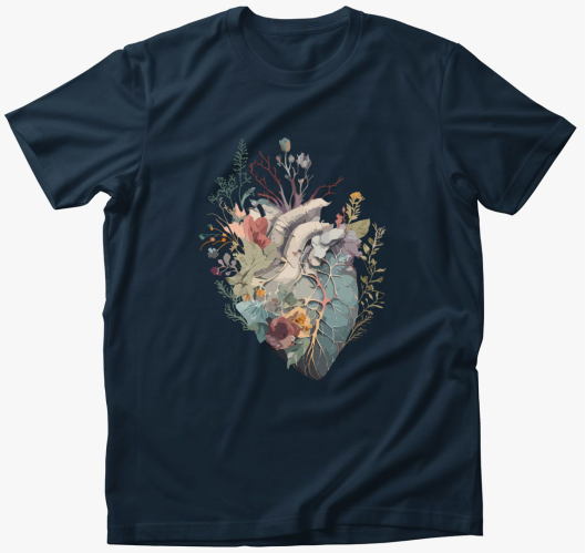Floral anatomy heart póló