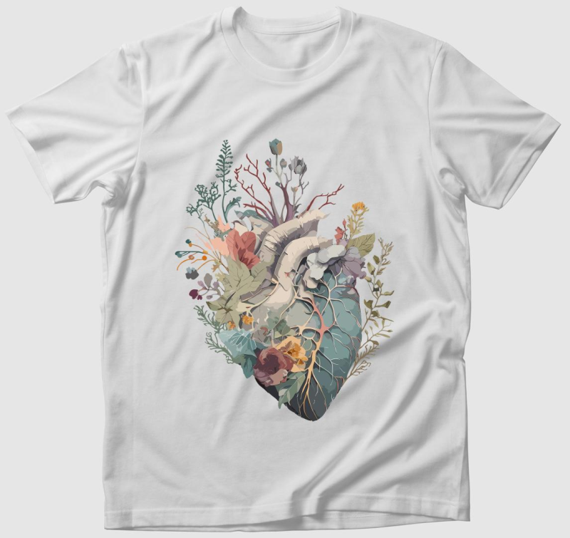 Floral anatomy heart póló