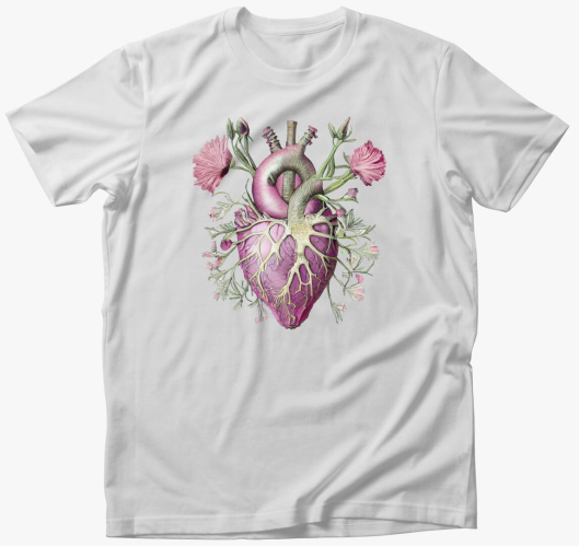 Pink virágos anatómia szív pól...