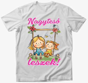 Nagytesó leszek, kislány hintázik pici lánnyal póló