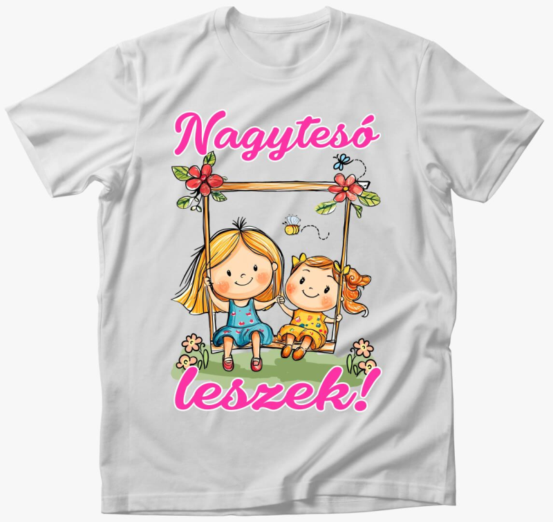 Nagytesó leszek, kislány hintázik pici lánnyal póló