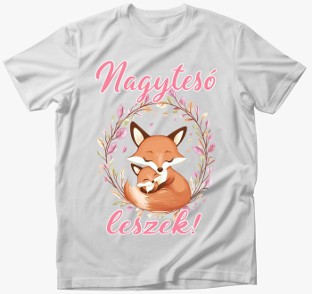 Nagytesó leszek, kisrókák rózsaszín felirat póló