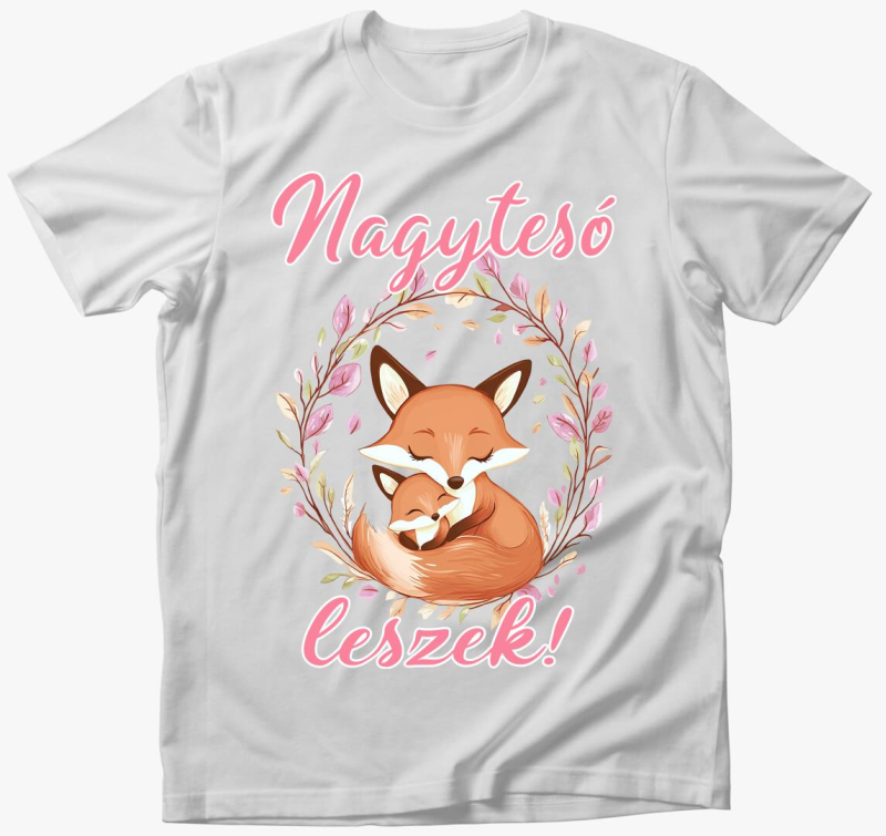 Nagytesó leszek, kisrókák rózsaszín felirat póló
