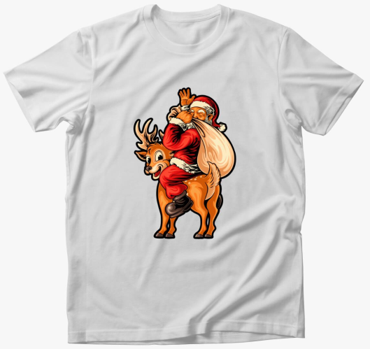 Télapó rénszarvason póló