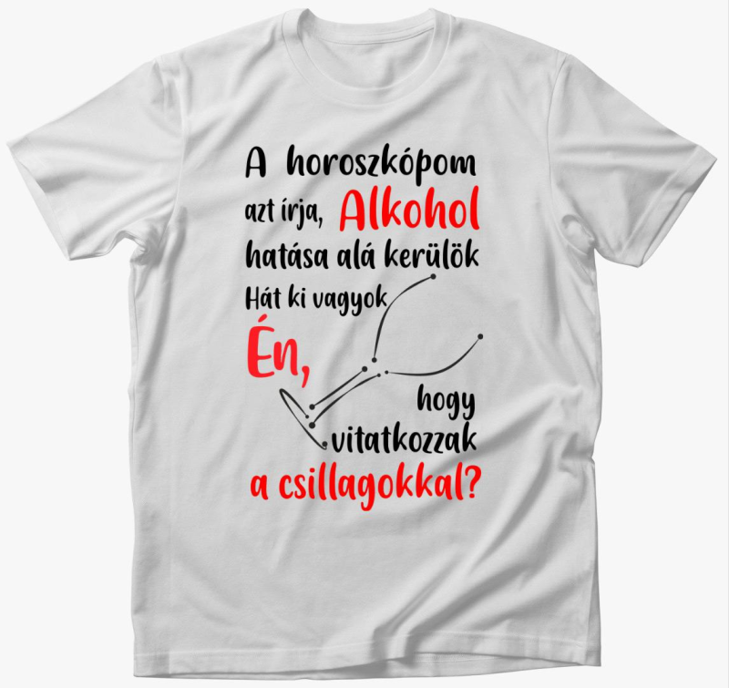 Humoros horoszkópos póló az alkoholról