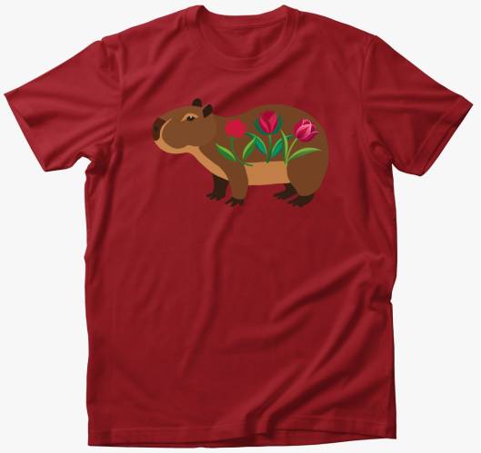 Tulipános capybara póló