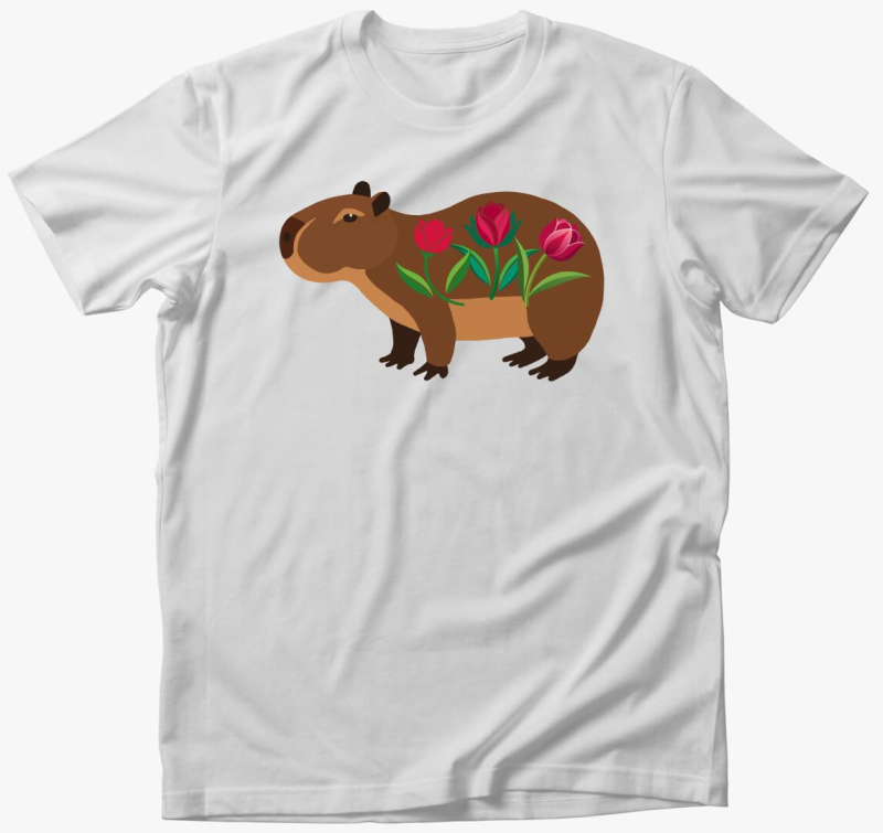 Tulipános capybara póló