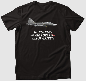 JAS-39 Gripen jobb oldal nézet fehér felirattal póló