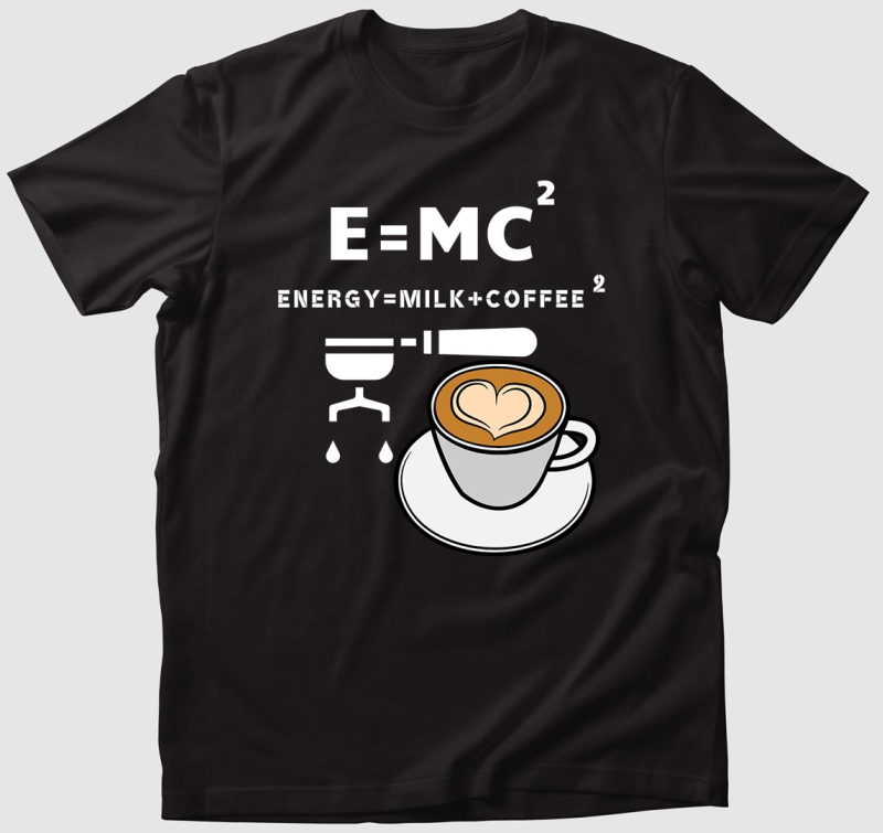 E=MC2 kávés póló