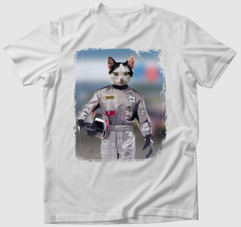 Autóversenyző macska póló