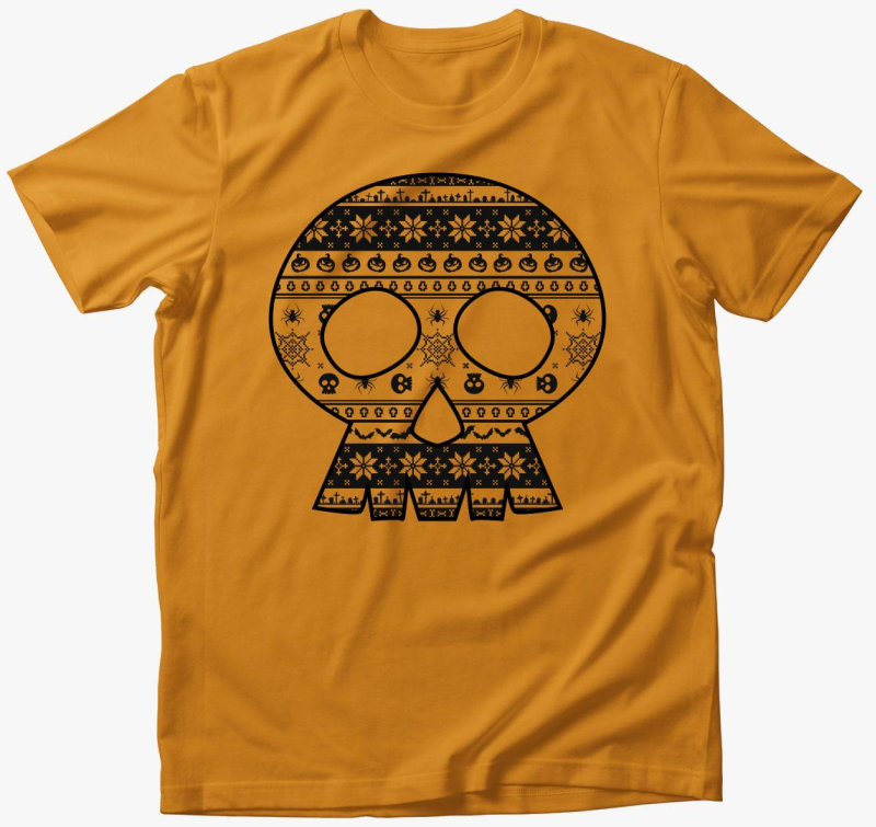 Koponyás csúnyapulcsi mintás póló