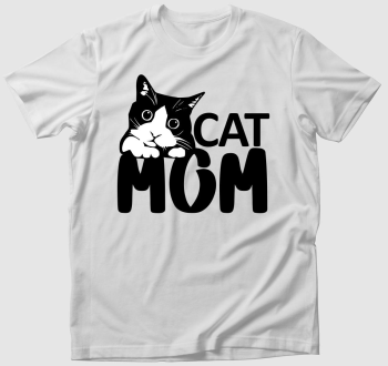 Anya macskás fekete mintás póló