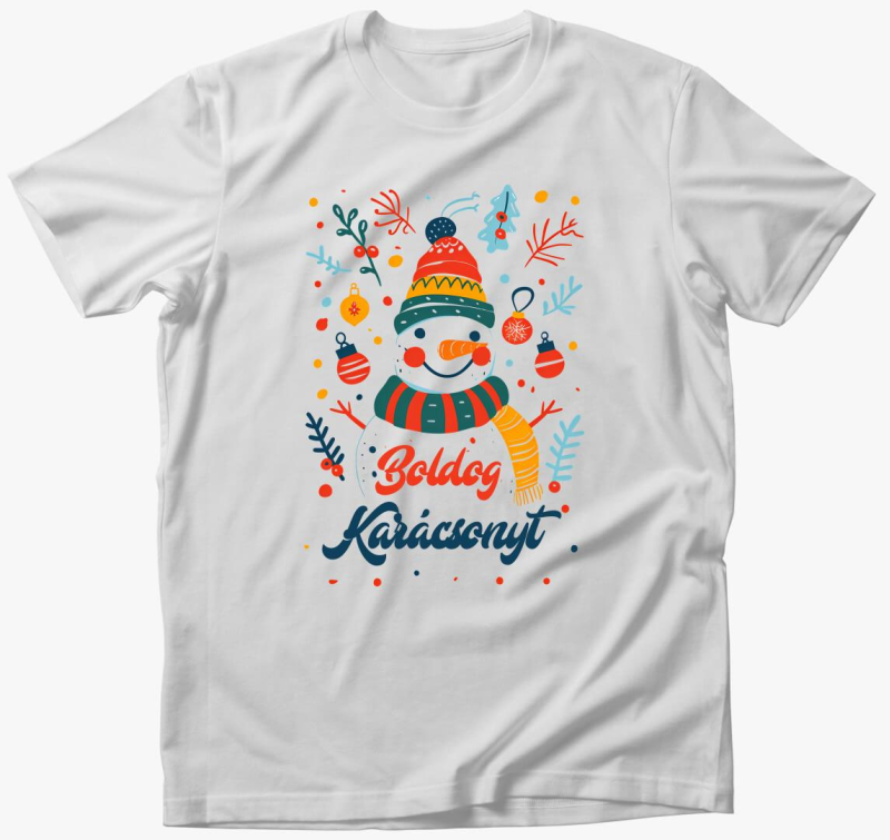 Boldog Karácsonyt Hóemberes póló