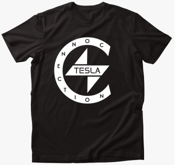 TeslaConnection Fehér logós póló