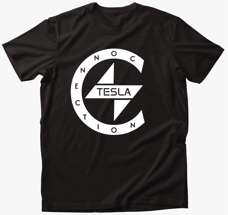 TeslaConnection Fehér logós póló