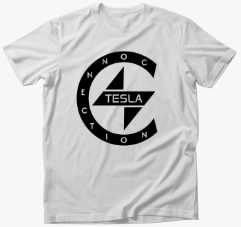 TeslaConnection fekete logós póló