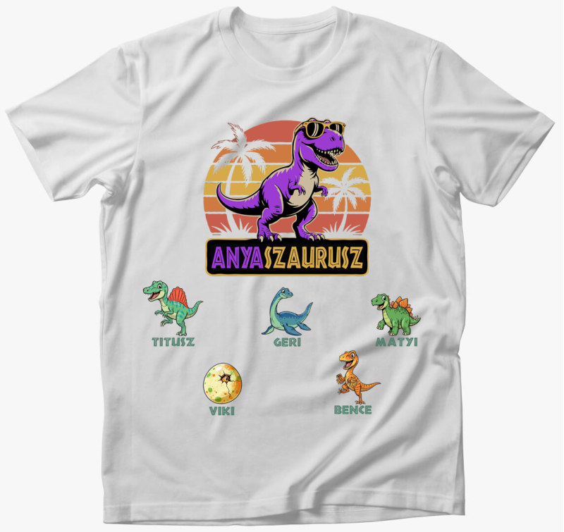 Dinós szerkeszthető póló