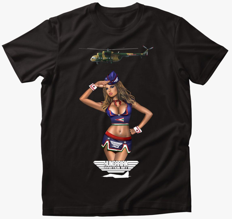  Pin Up Girl Mi-8 fehér felirattal póló
