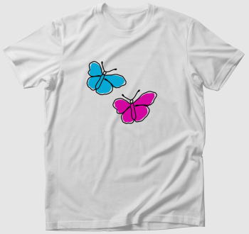 Két pillangó egyvonalas rajz póló