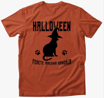 Fekete macska bandája Halloween póló