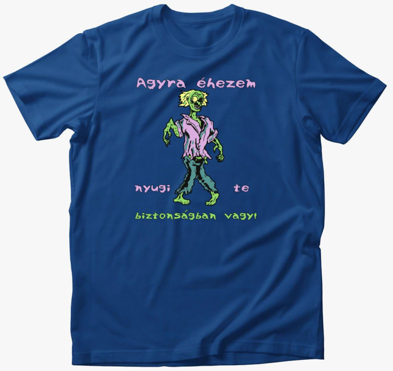 Agyra éhes zombi halloweeni póló