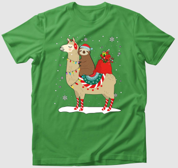 Karácsonyi láma-lajhár póló