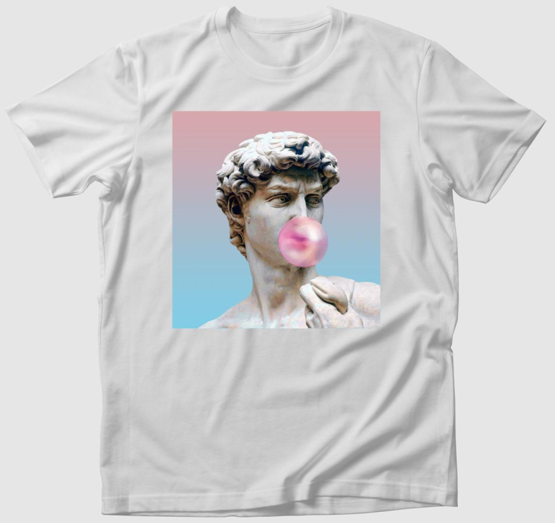 Michelangelo’s David with bubble gum Póló