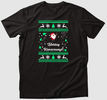 Boldog karácsonyt karácsonyi mintás póló