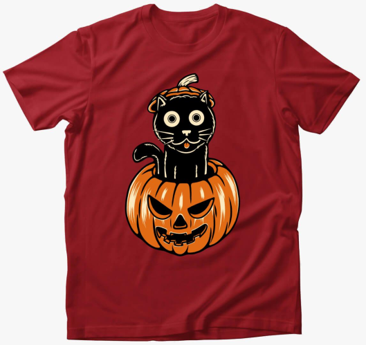 Halloween-i fekete cica póló