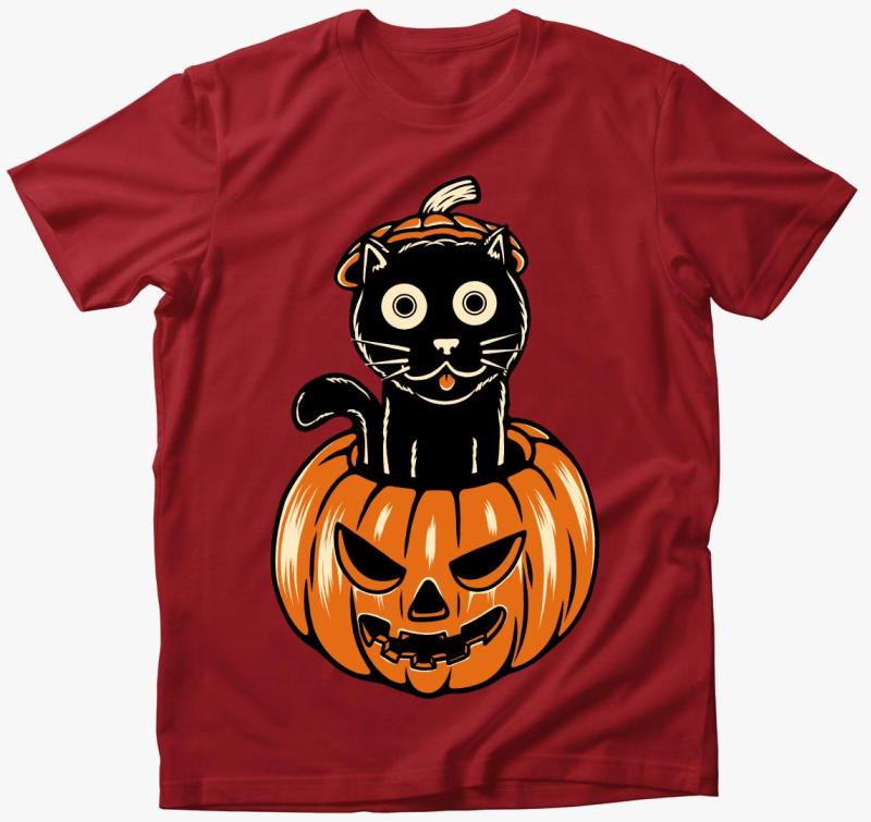 Halloween-i fekete cica póló