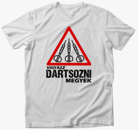 Vigyázz dartsozni megyek póló...