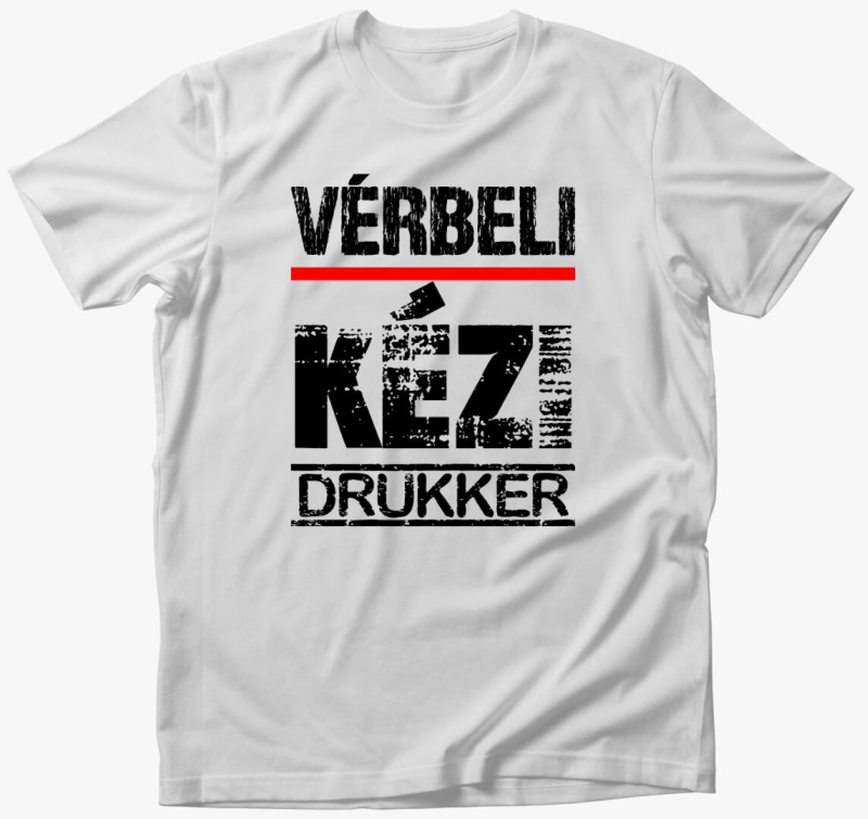 Vérbeli kézi drukker póló