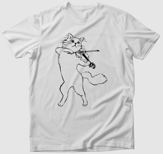 Macska hegedül póló
