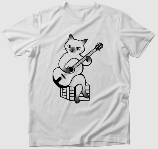 Macska gitározik póló