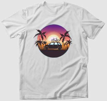 Autó a tengerparton póló
