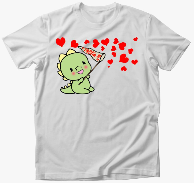 Dínó szívet fúj fiú póló