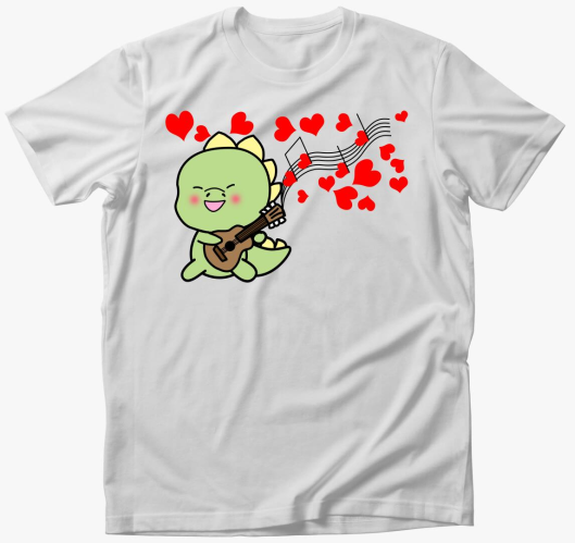 Dínó szívet gitároz fiú póló...