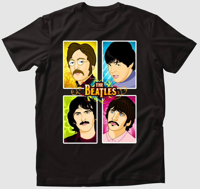 The Beatles rajzolt póló