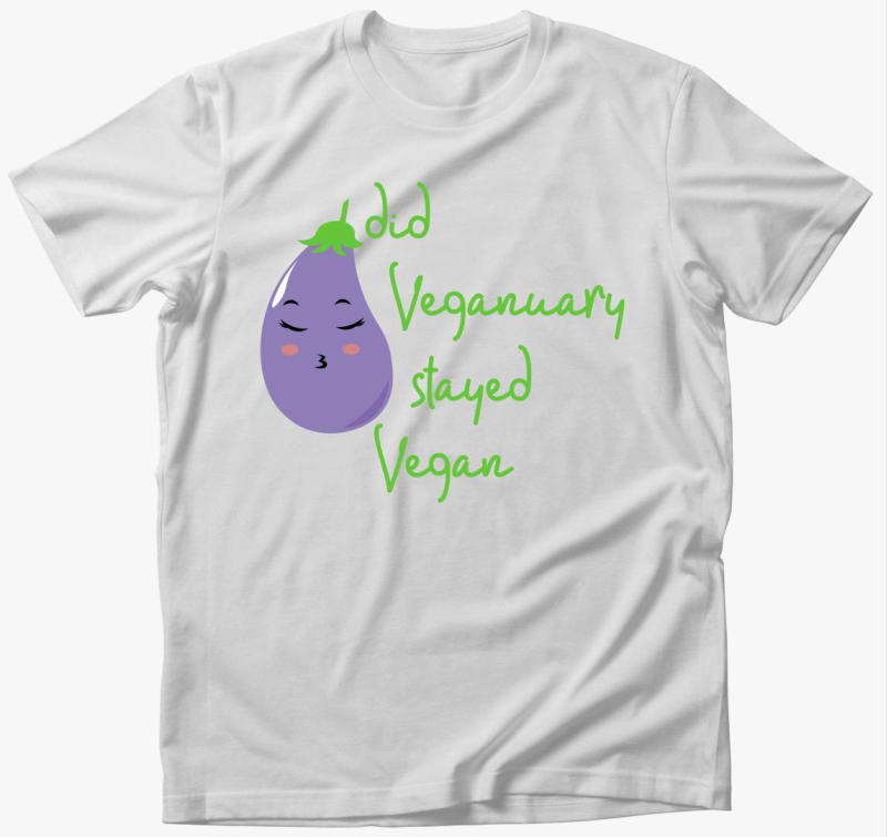 Did Veganuary padlizsános (zöld betűs) póló
