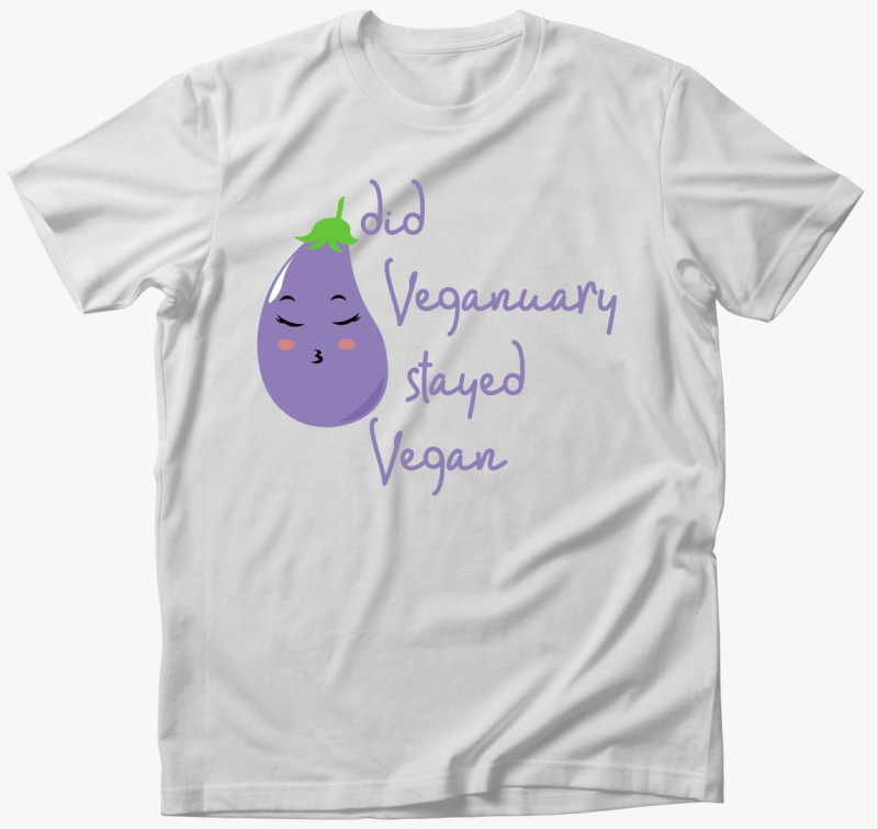 Did Veganuary padlizsános (lila betűs) póló