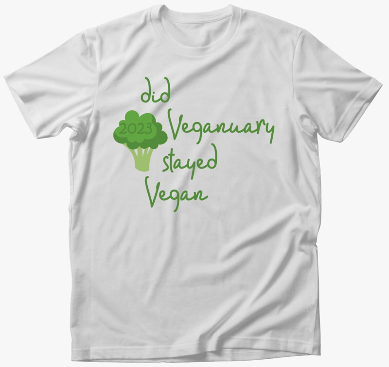 Did Veganuary 2023 brokkolis (zöld betűs) póló