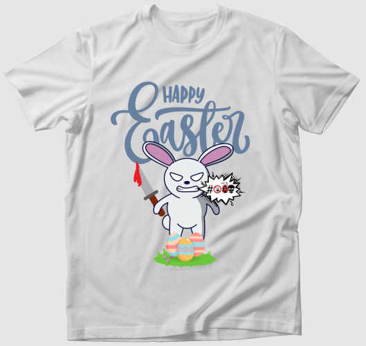 Dühös nyúl húsvét póló