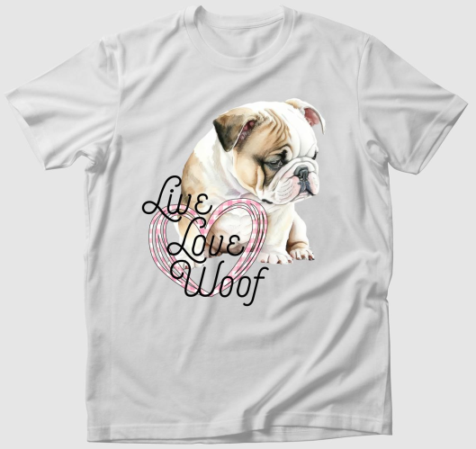 Angol bulldog Woof póló