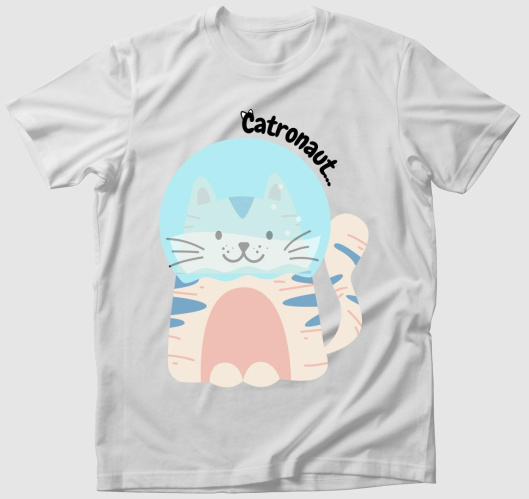 Macska asztronauta póló