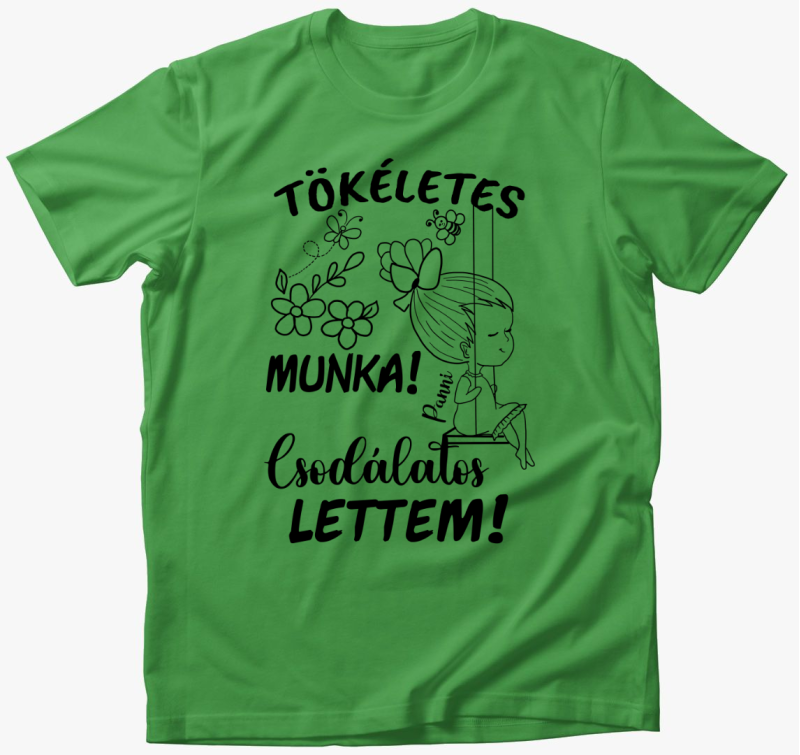 Az én munkám csak tökéletes lehet  párja, csodálatos lettem lány1  póló