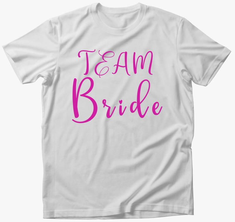 TEAM Bride pink szivecske póló