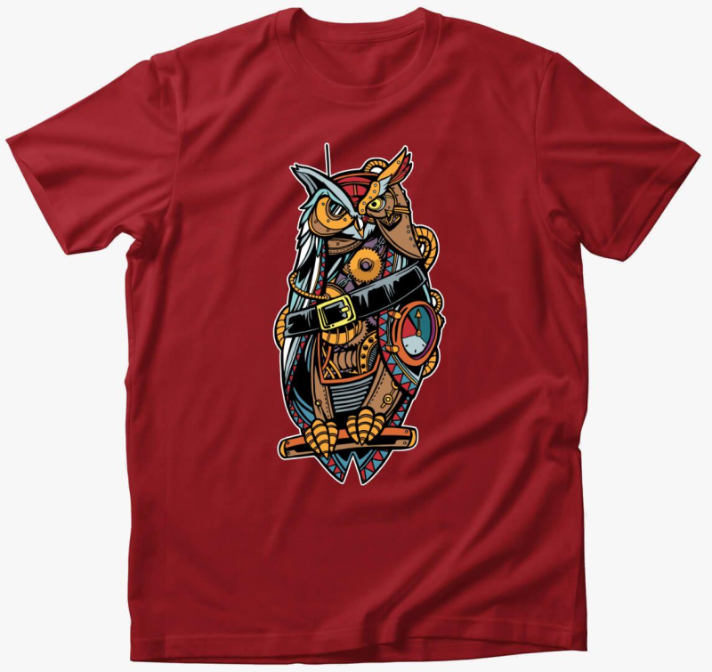 Steampunk bagoly póló