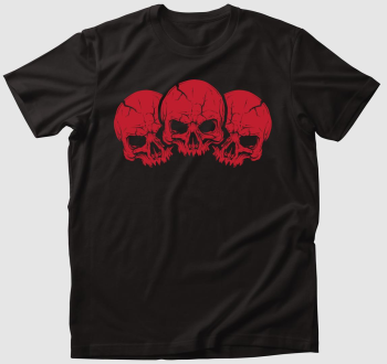 3 red skulls póló